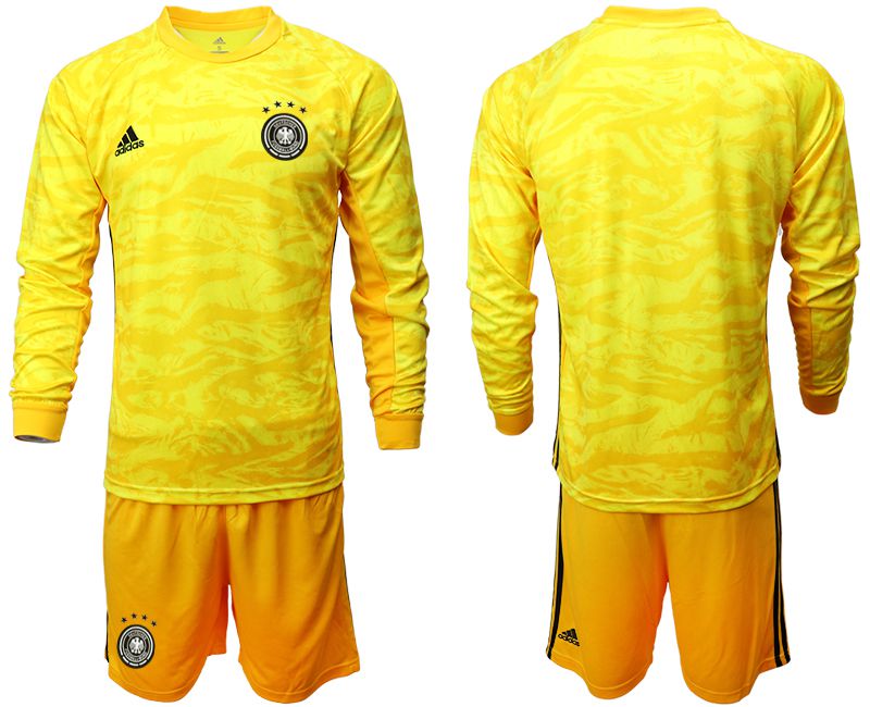 Men 2019-2020 Season National Team Germany yellow goalkeeper long sleeve Soccer Jersey